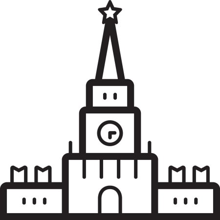 Спасская башня Кремля схематично