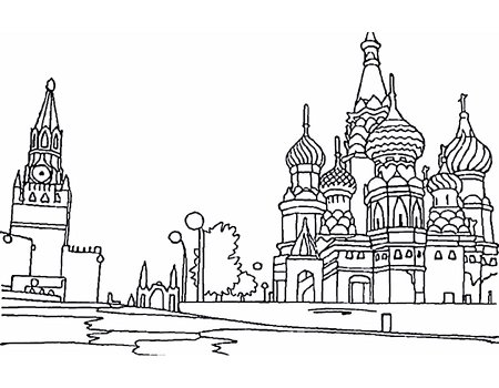 Спасская башня Кремля разукрашка