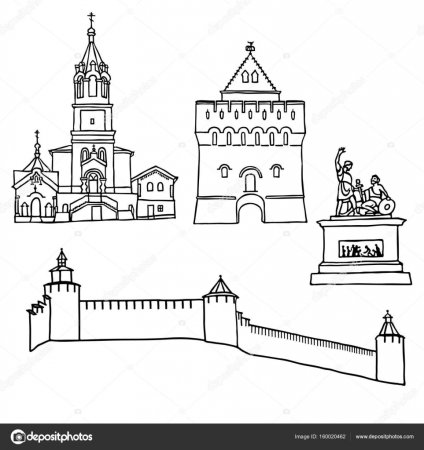 Спасская башня Московского Кремля раскраска