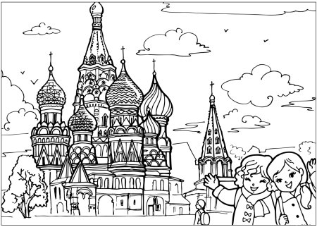 Раскраска Москва для детей