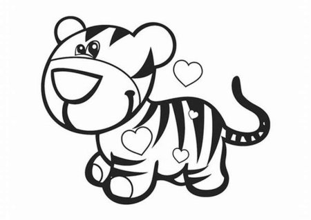 Тигр карандашом для детей