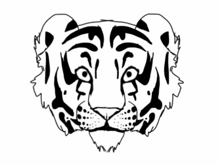 Тигрёнок трафарет на новый год