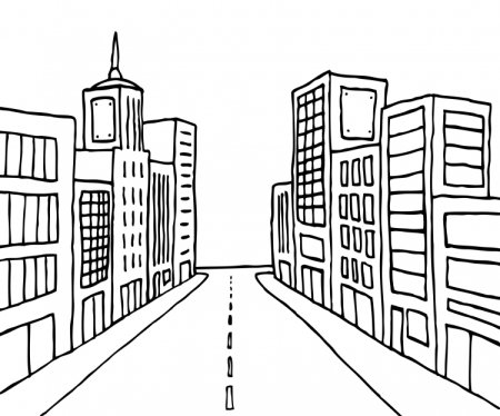 Рисунок города карандашом для детей легкий