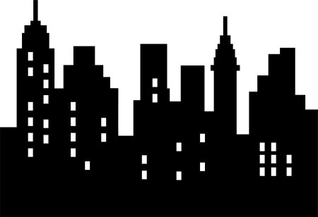 Трафарет ночного города