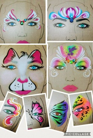 Трафарет для грима на лицо для детей (47 фото)