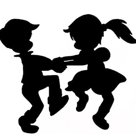 Векторные силуэты детей