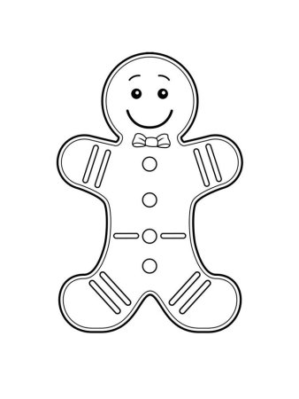 Gingerbread man раскраска для детей