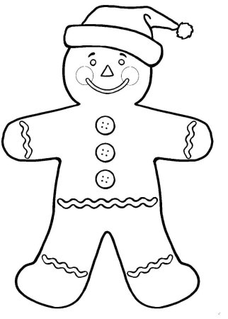 Gingerbread man раскраска для детей