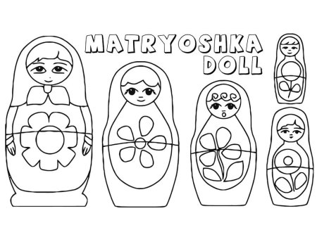 Семеновская Матрешка разукрашка