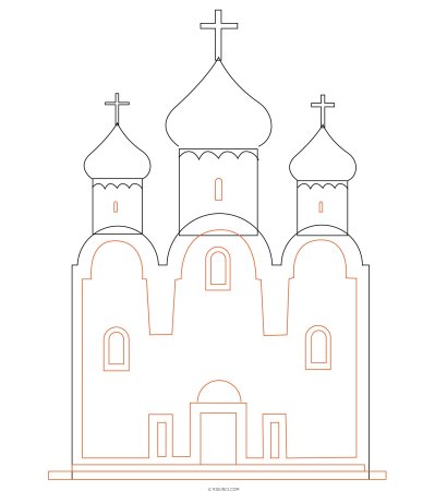 Православный храм карандашом