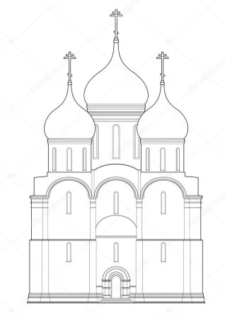 Православный храм карандашом