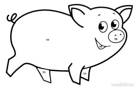 Хрюшка трафарет для детей