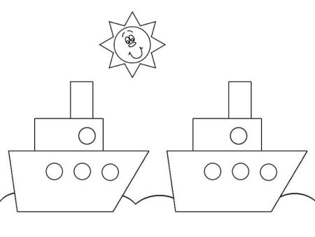 Кораблик на море раскраска для детей