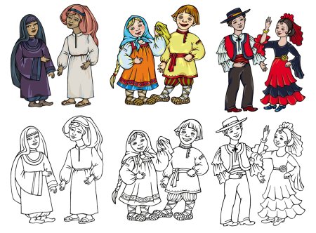Разные народы раскраска