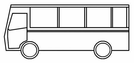 Трафарет автобуса для рисования