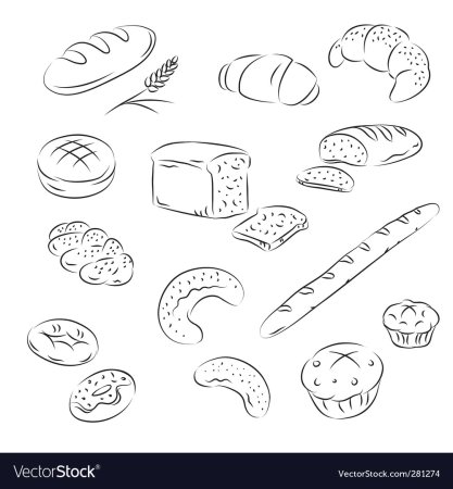 Хлеб раскраска для детей