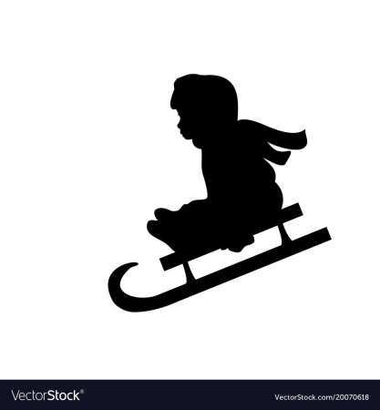 Силуэты детей зимой