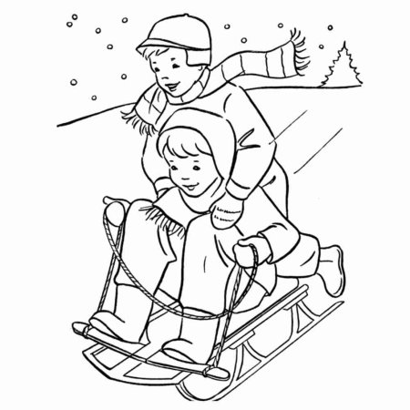 Снежная горка раскраска