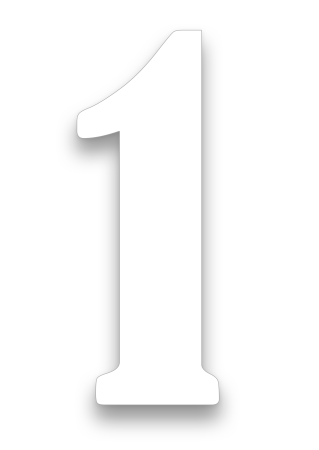 Цифра 1 белая