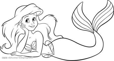Русалка карандашом для детей