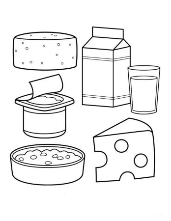 Продукты питания раскраска для детей