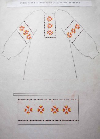 Рисование русская рубаха