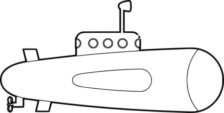 Подводная лодка трафарет