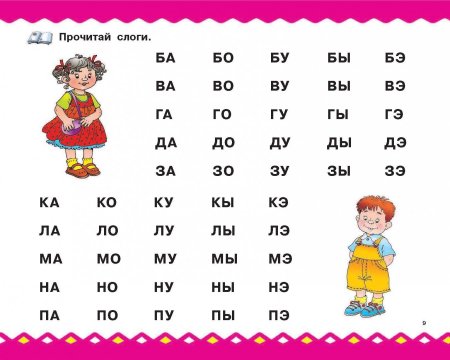 Слоговое чтение для дошкольников слоги
