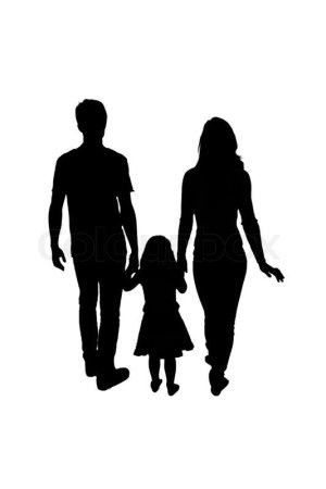 Силуэт родителей с ребенком