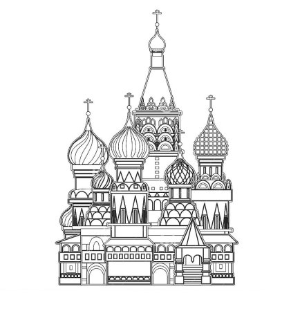Кремль раскраска легкая