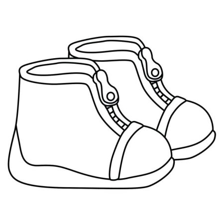 Ботинки раскраска для детей