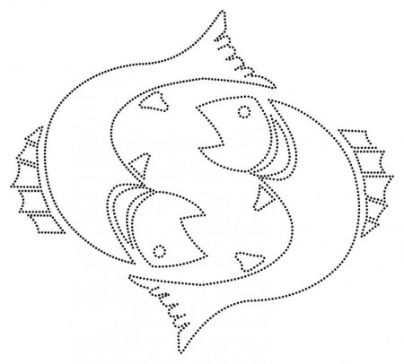 Знак зодиака рыбы раскраска