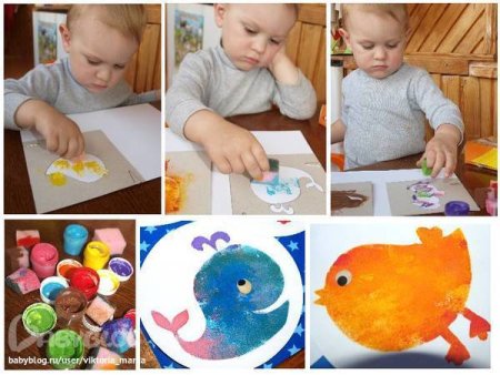 Рисование губкой для детей