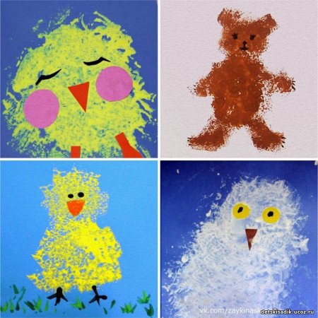 Рисование поролоновой губкой