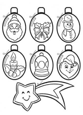 Трафареты новогодних игрушек