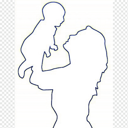 Силуэт матери и ребенка