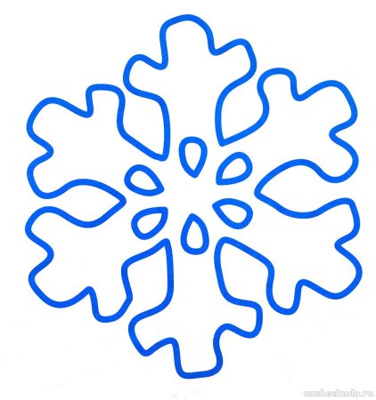 Снежинка раскраска для малышей