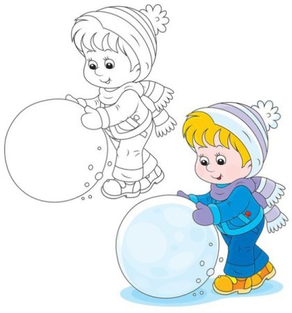 Раскраска. Зимние забавы