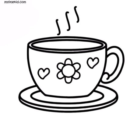 Кружка чая раскраска