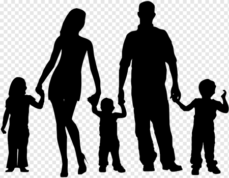 Силуэт родителей с ребенком