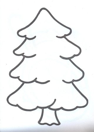 Елочка трафарет для рисования