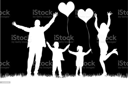 Силуэт семьи для вырезания