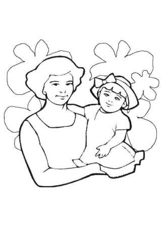 Рисунок мамы трафарет
