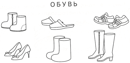 Обувь раскраска для детей