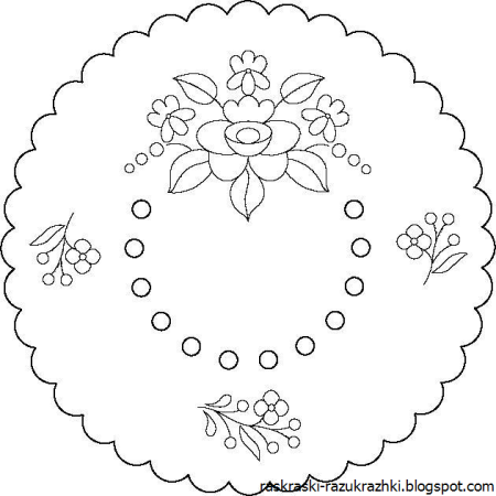 Тарелка Гжель раскраска