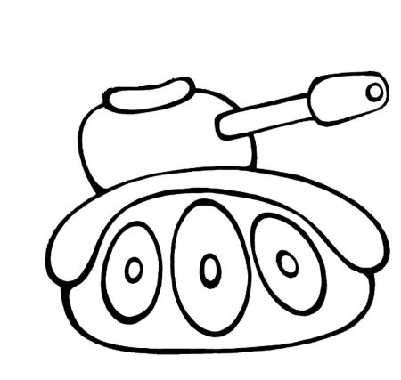 Раскраска танк для детей 3-4 лет