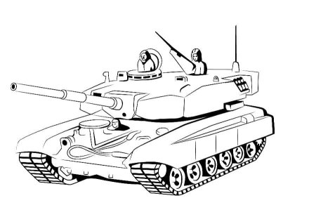 Раскраска танк т34 Военная техника для детей