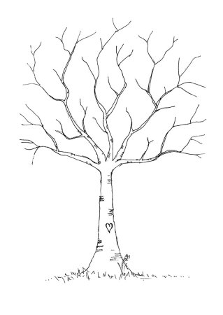 Дерево трафарет для рисования