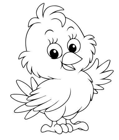 Силуэт цыпленка для рисования