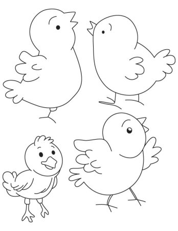 Контур цыпленка для раскрашивания